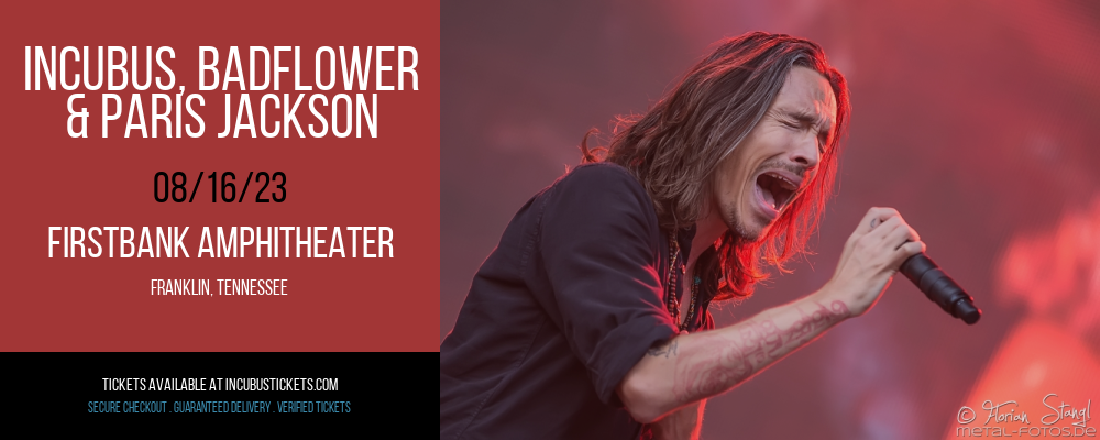 Incubus, Badflower & Paris Jackson at Incubus Tickets tickets Incubus, Badflower & Paris Jackson at Incubus Tickets